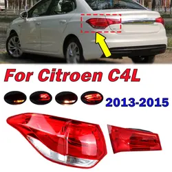 Car Accessories Inside Outside Rear Tail Light Fog Lamp Turn Signal Brake Auto Taillight Assembly For Citroen C4L 2013 2014 2015