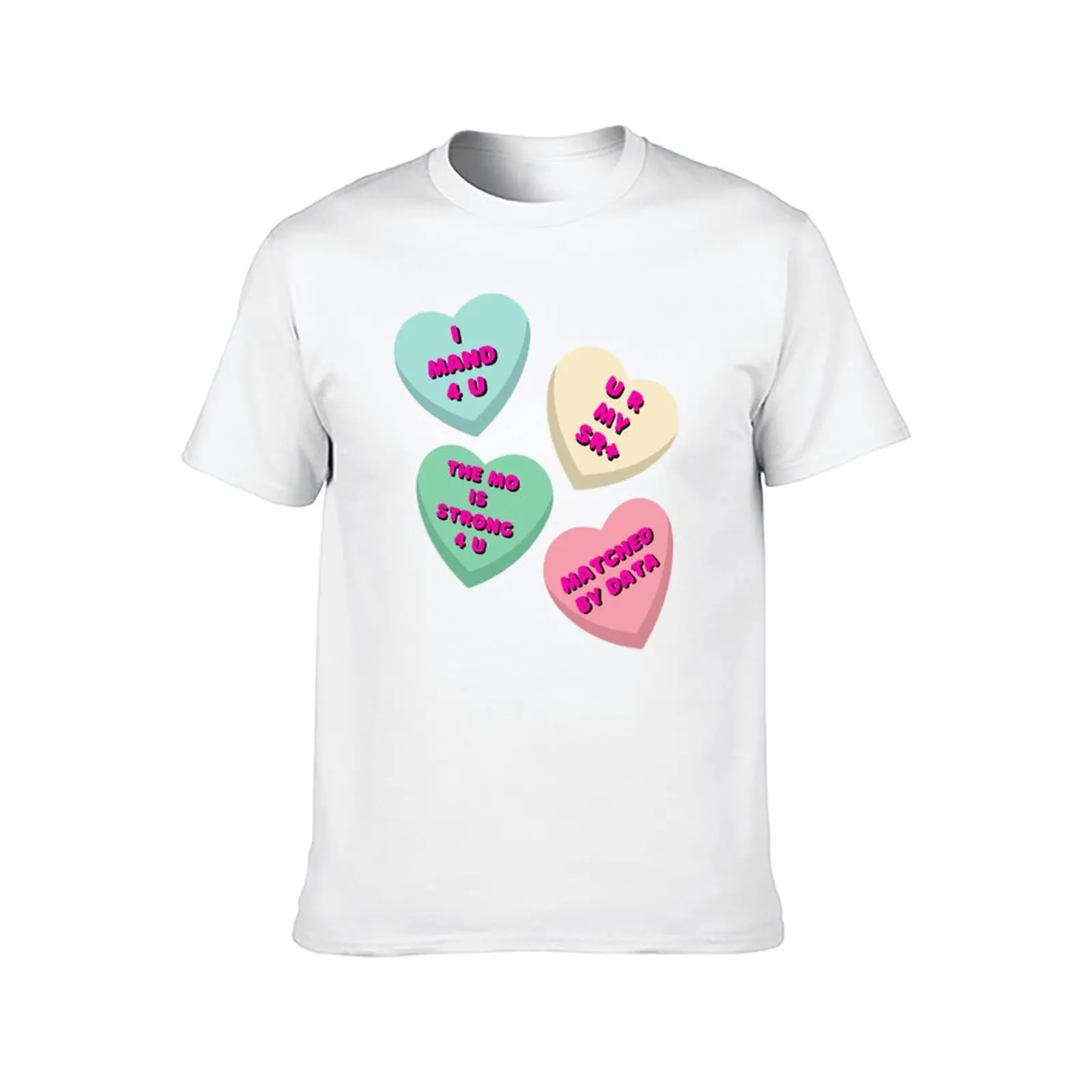 ABA عيد الحب قلوب علم النفس السلوكي مضحك هدية تي شيرت تي شيرت رجل عادية القطن تي شيرت رجل 100% تي شيرت