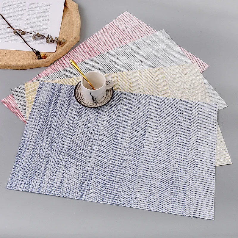 1Pc 45x30cm Color PVC Non-slip Placemat Dining Table Mat Anti-slip Hot Placemat Bowl Cup Pad Table Coaster