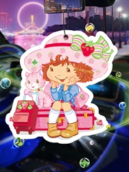 Strawberry Girl on the Road: Car Fragrance Tablets, Wardrobe Air Freshener, Perfume, Rearview Mirror Decoration, Car Interior Pendant, Natural Scent Air Purifier, Anime Cartoon Toilet Fragrance Sachet, Living Room Office Room Bedside Hanging Ornament