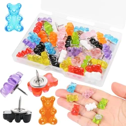 20Pcs Resin Candy Gummy Bear Push Pins Decorative cute Cork Board Thumbtacks for Bulletin Board Photos Wall Pins Office Supplies