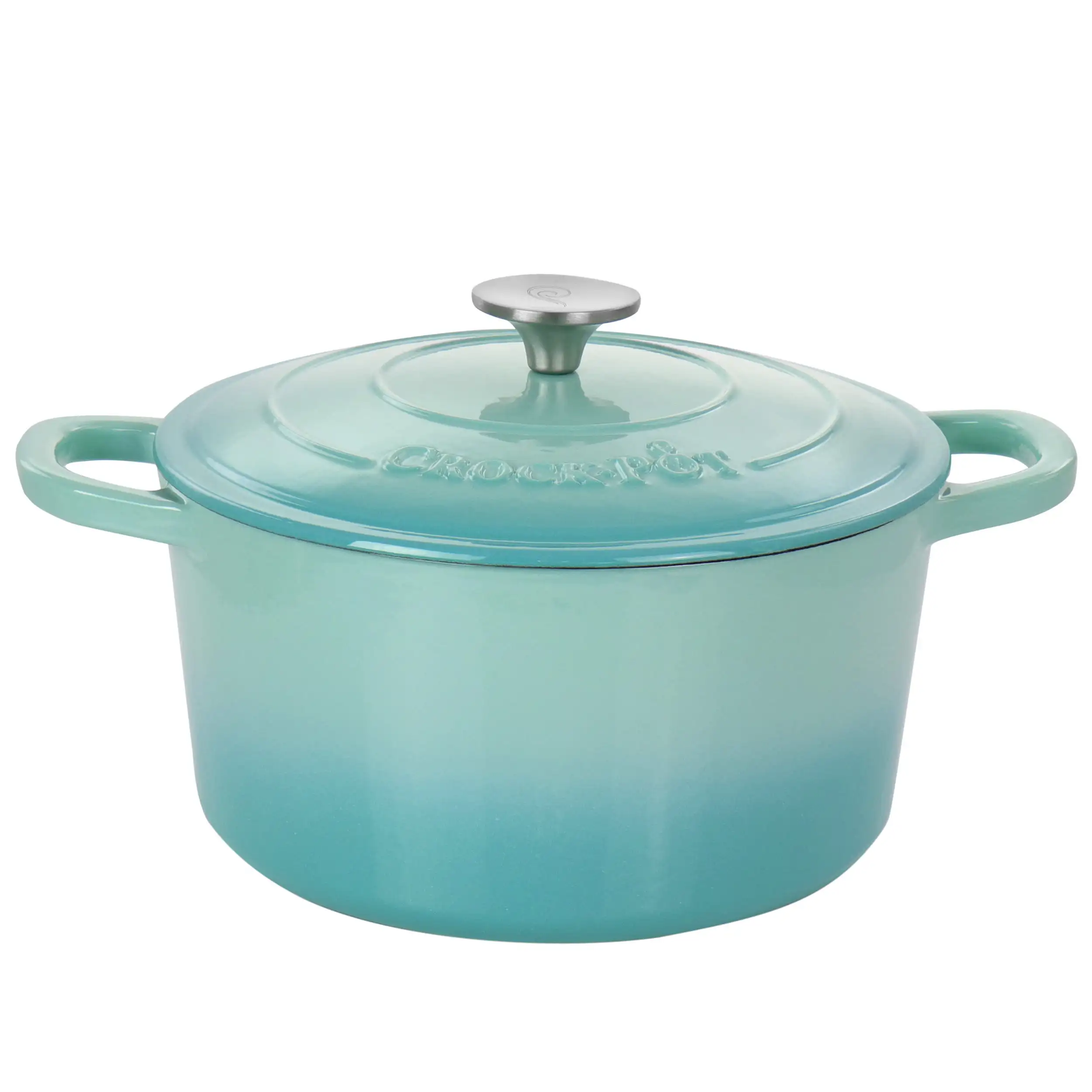 

Artisan 2 Piece 5 Quarts Enameled Cast Iron Dutch Oven in Aqua Blue