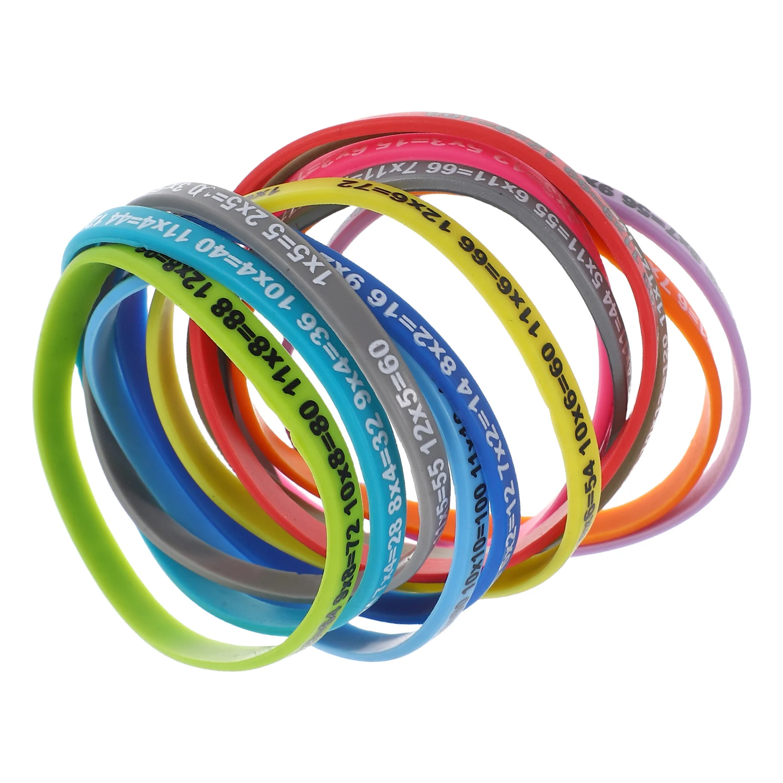 

12 Pcs Multiplication Tables Bracelet Silicone Student Wristband Decorative Kids Educational Aid Child Birthday Gift