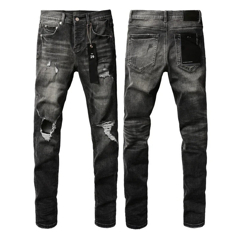 

24SS American Best Selling Brand Ripped High Waist Pencil Pants Youth Vitality Men's High Quality Original Label Jeans