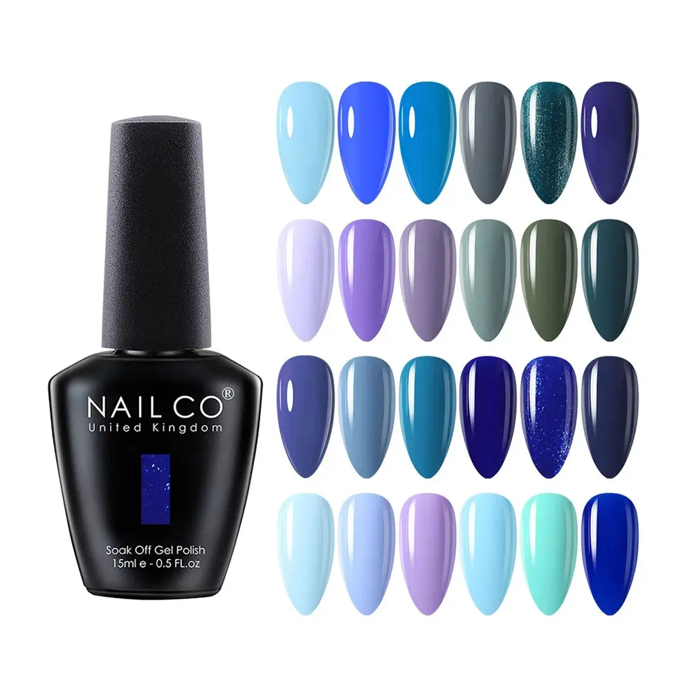 NAILCO 15ml bleu Gel vernis UV Gel vernis hybride bricolage ongles pour bricolage manucure Semi Permanent tremper LED Gel vernis à ongles