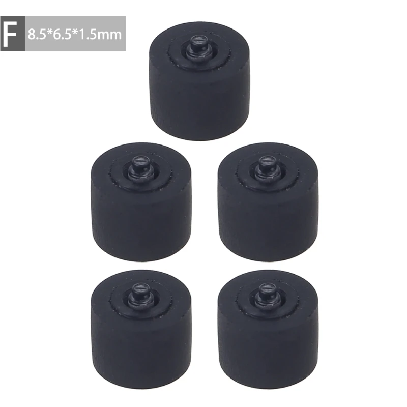 5pcs Different Size Car Retractor Press Belt Pulley, Deck Audio- Pressure Recorder Press Belt Pulley Cassette Deck Pinroller .