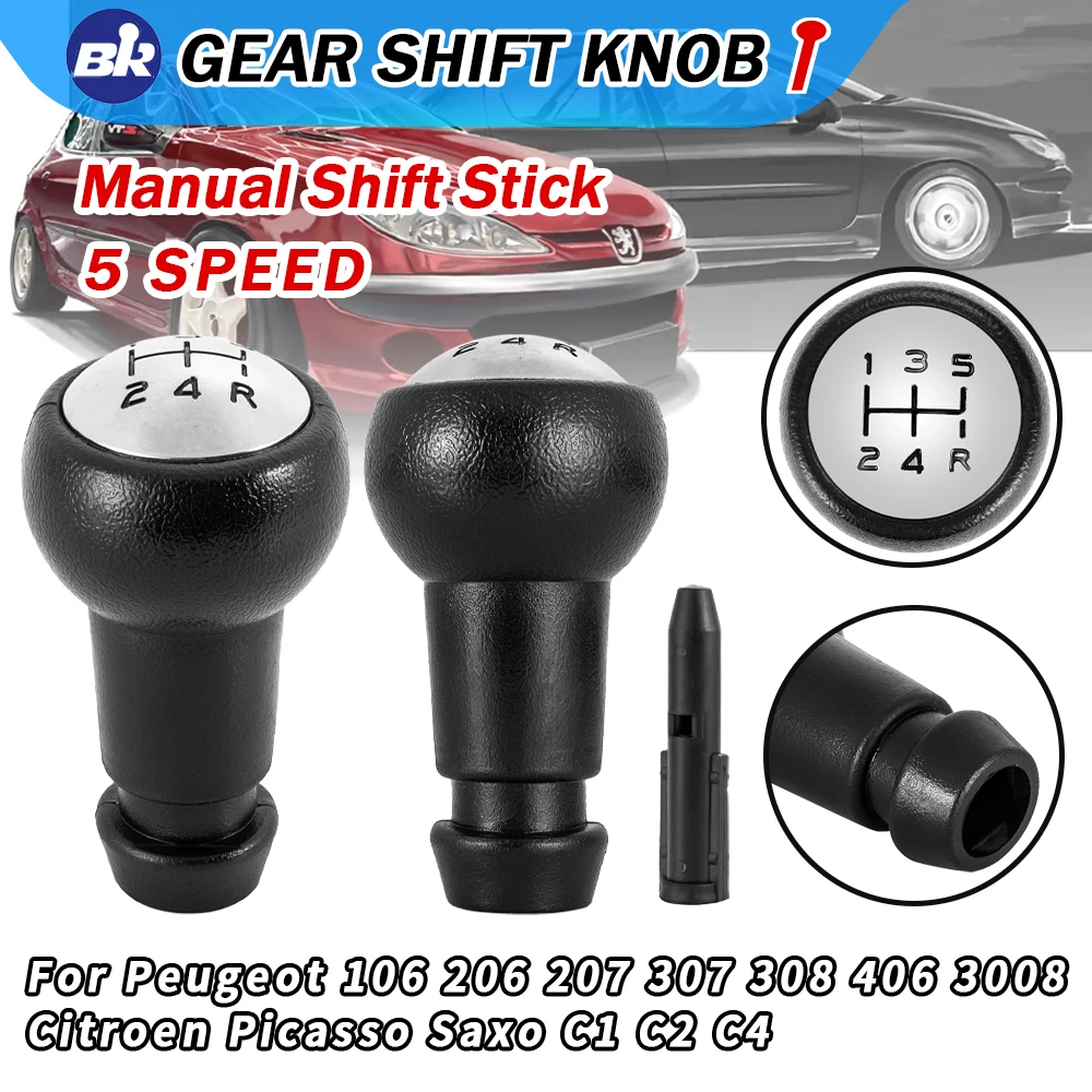 New Car Accessories 5 Speed Car Gear Shift Knob For Peugeot 206 207 307 308 407 For Citroen C4L C2 C3 C5 Automotive Interior