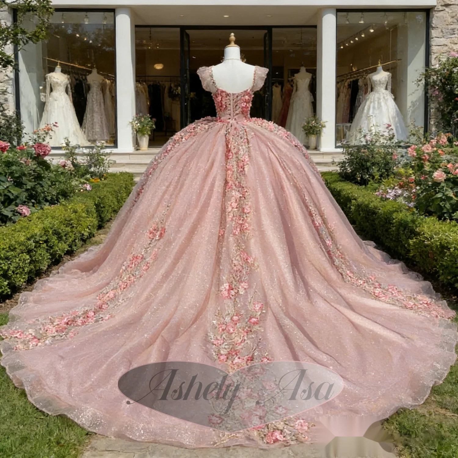 

Customized Princess Prom Dresses V Neck Lace Applique Prom Wear Sweet 15 16 Year Girls Birthday Party Gown Vestidos De XV Anos