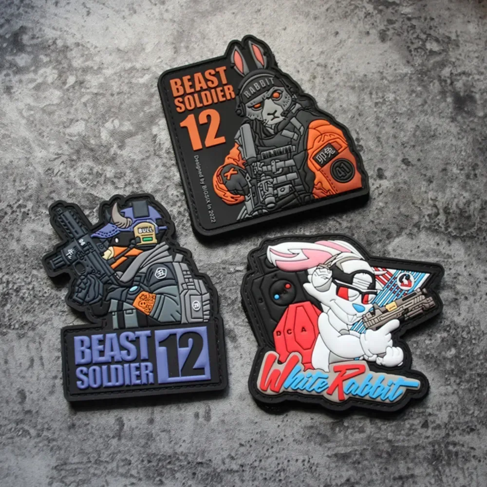 Tactical Beast Warrior Patch 3D PVC Animal Team Hook Chinese
