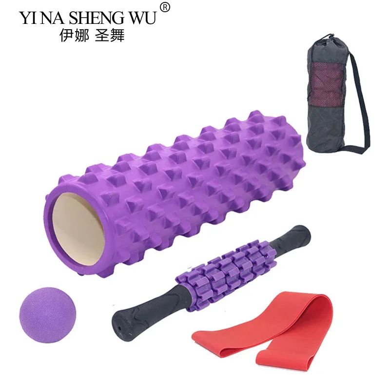 5Pcs Foam Roller Yoga Column Set EVA Hollow Mace Foam Roller Mask Balancing Roller 33cm