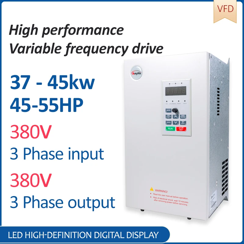 VFD Inverter  37KW/45KW Frequency Inverter  3P/380V Output Frequency Converter Variable Frequency Drive