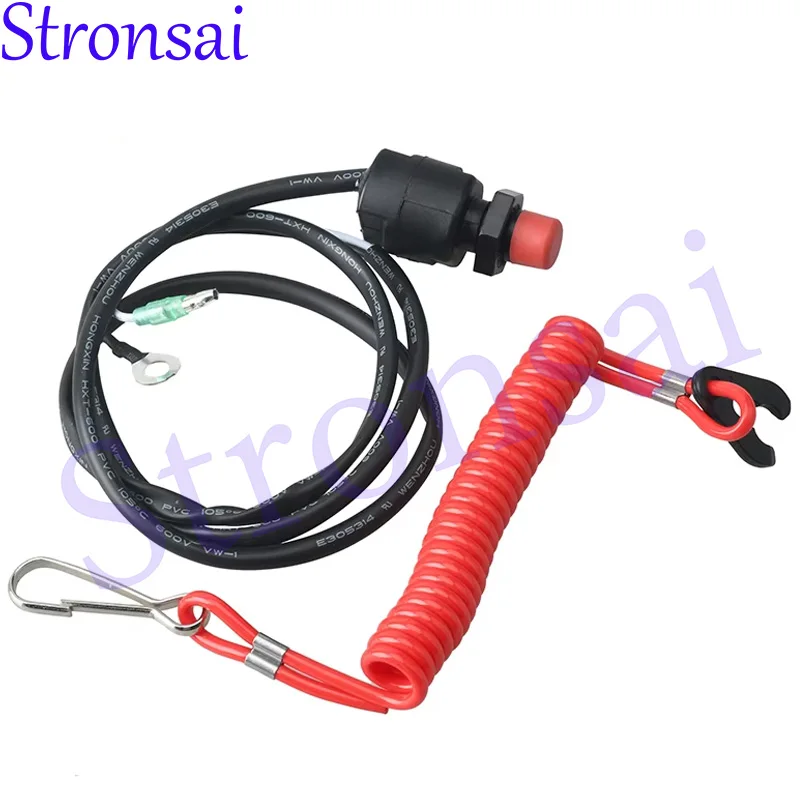 Kill Stop Switch & Safety Tether Lanyard 6E9-82575-00/01/02/03/04 65W-82575-00/01 63V-82575 for Yamaha / Tohatsu Outboard Engine