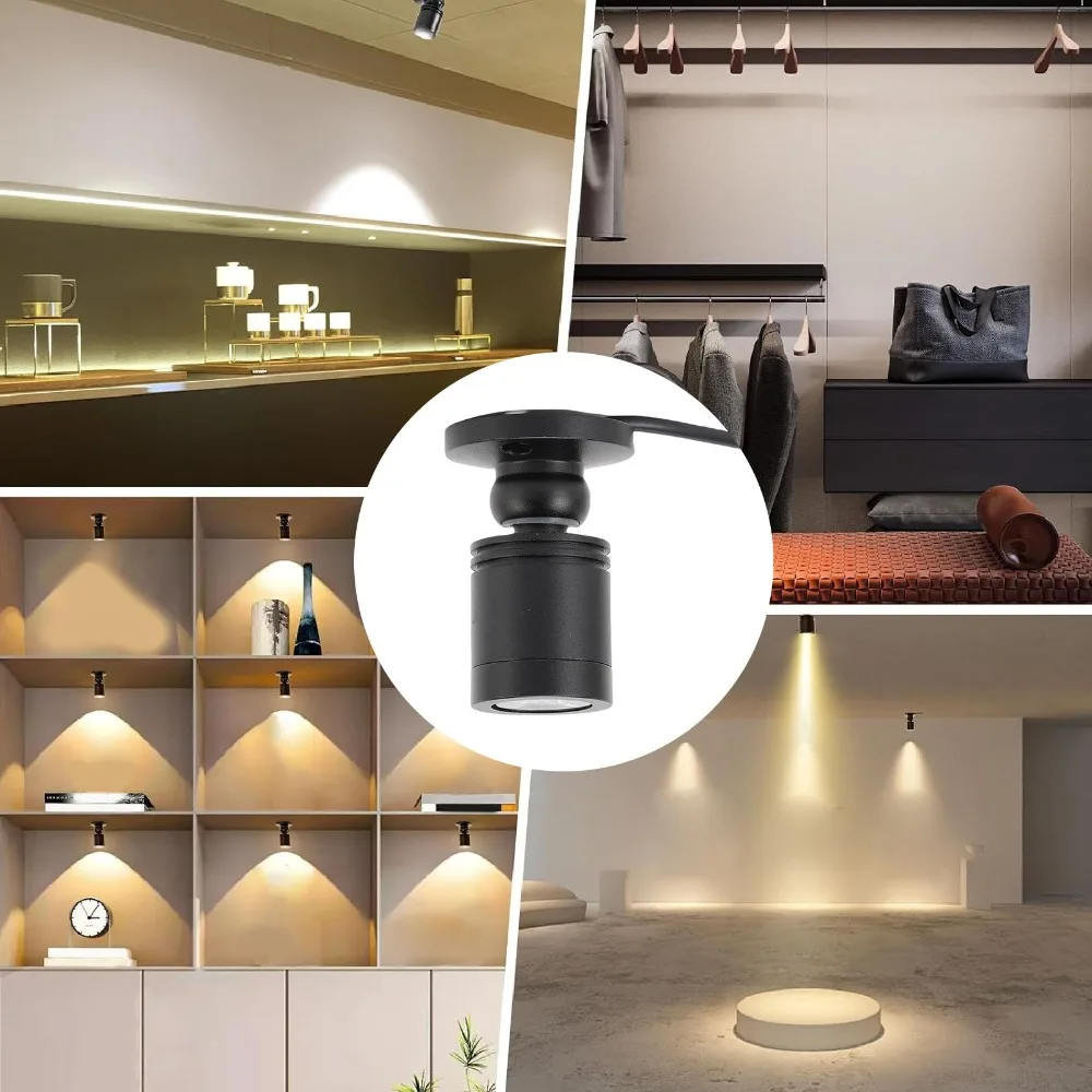 Mini 5V USB Powered LED Spotlight 1W Aluminum Alloy Spotlight 4.92ft Cable CRI 80+ LED Accent Light Shelves