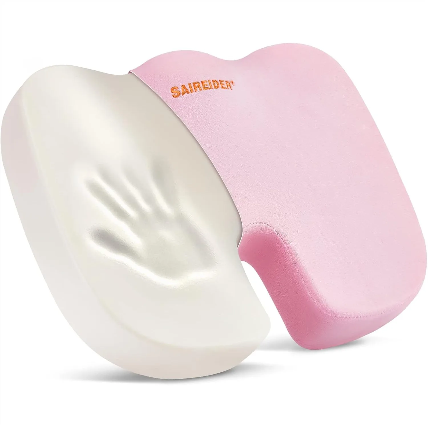 

Memory Foam Coccyx Cushion for Tailbone Pain Relief, Ergonomic Seat Pad for Office Chair, Car, and Home Use (Pink)