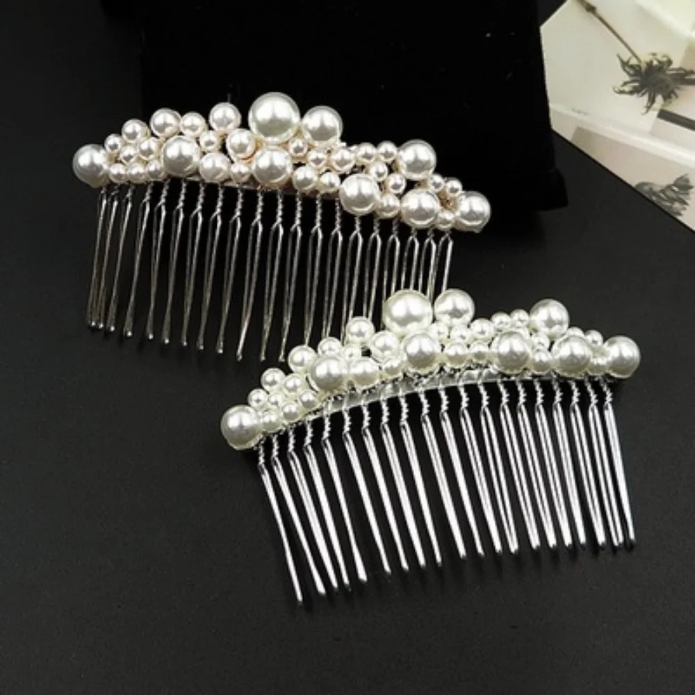 Korean Pearl Bridal Hair Braiding Insert Comb Luxury Crystal Clip Hair Pin Hair Ornaments Jewelry Wedding for Women Accessories