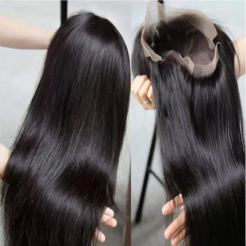 300% 13x6 HD Lace Frontal Wig 100% Raw Human Hair Straight Lace Front Wig 30 36 Inch 5x5 HD Lace Glueless Wig No Glue Human Hair image 5
