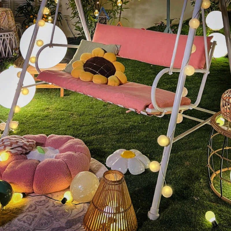 French Decoration Garden Chairs Hanging Long Cushion Modern Garden Chairs Childeren Swing Sillas Terraza Exterior Room Furniture