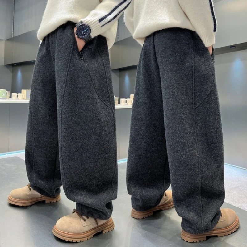 

Boys' Winter Curved Leg Pants 2026 New, Kids Casual Warm Trousers for Toddler Autumn Winter Daily Wear Comfort Style
