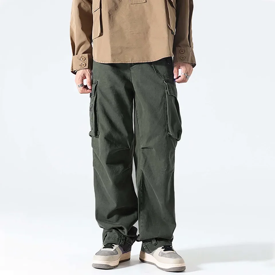 Fitness Running Men'S Fashion Casual Sports Pants Pocket Work Pants Men'S Spring Heavy Duty Functional Wide Leg Street 남자 여름바지