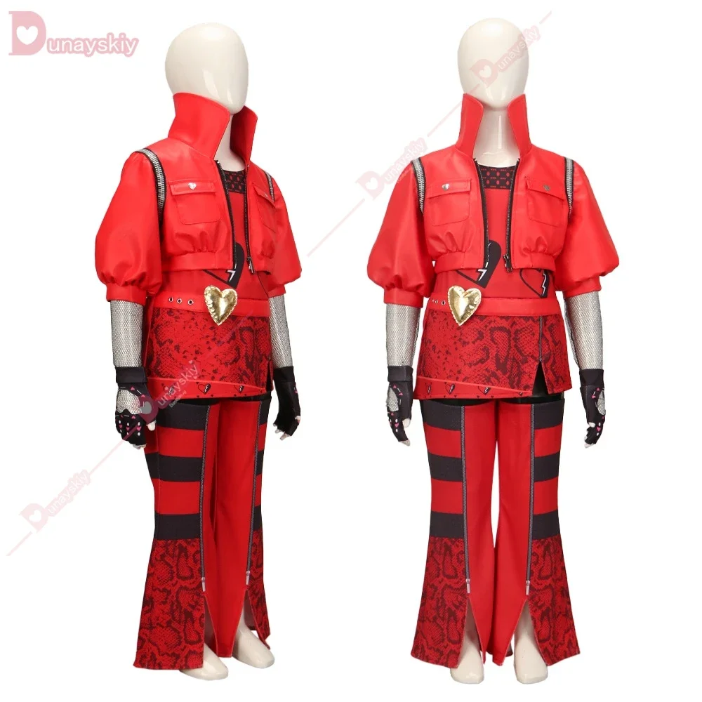 CosplayKids niñas princesa Cosplay rojo 2024 película D-Descendentes Rise fantasía disfraz niños disfraz fiesta de Halloween S