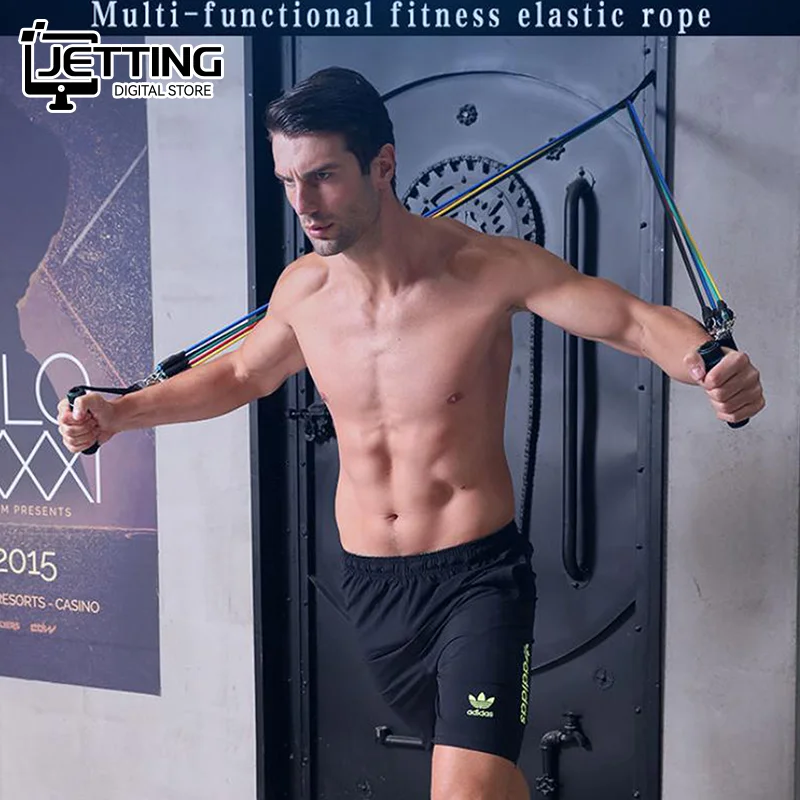 TPE المقاومة الفرقة مجموعة اللون شريط لياقة بدنية سحب حبل شريط تدريب مرن مع مرساة الباب مقابض حقيبة حمل الساقين الكاحل الأشرطة