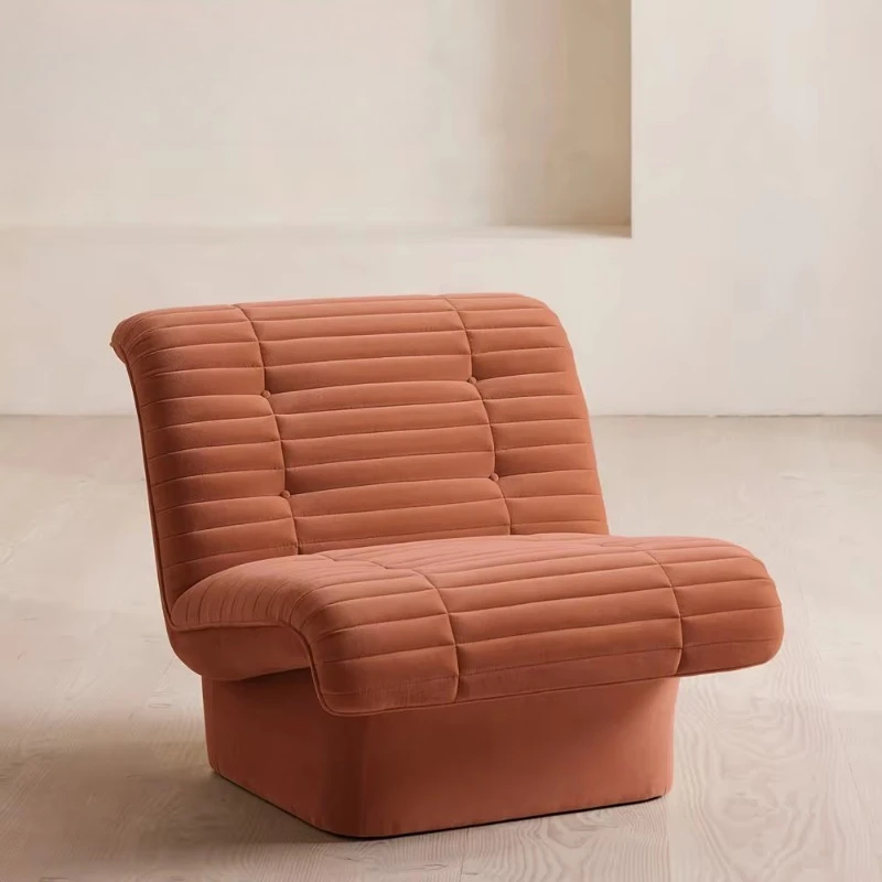 Modern light luxury velvet single chair without armchair is suitable for living room hotel