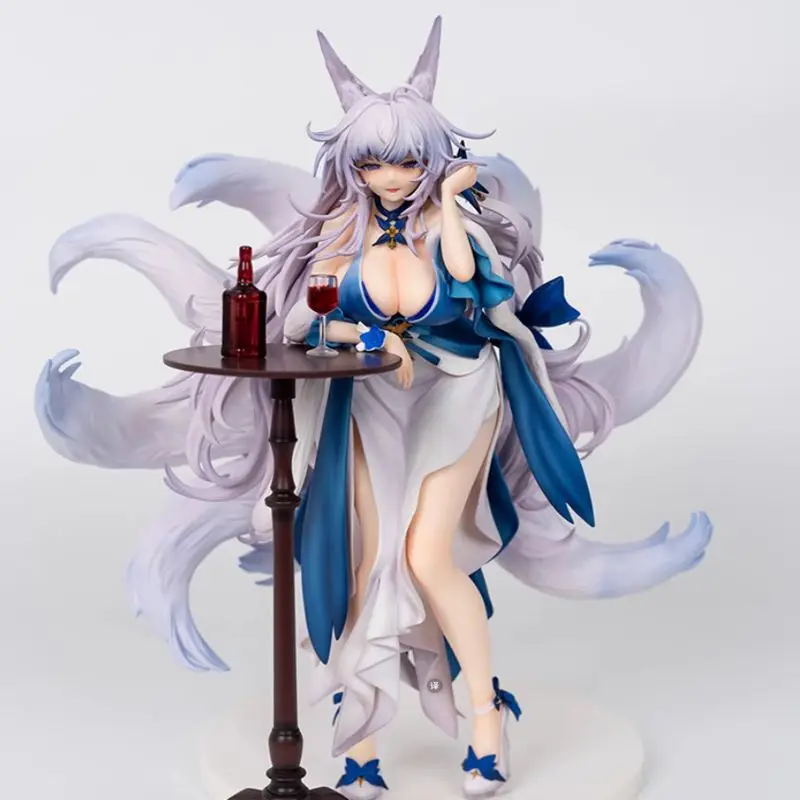 28.5cm azur lane shinonome tsukuyomi juya figura de ação pvc estatueta vestido besta orelha jogo modelo desktop ornamento menino brinquedos presentes