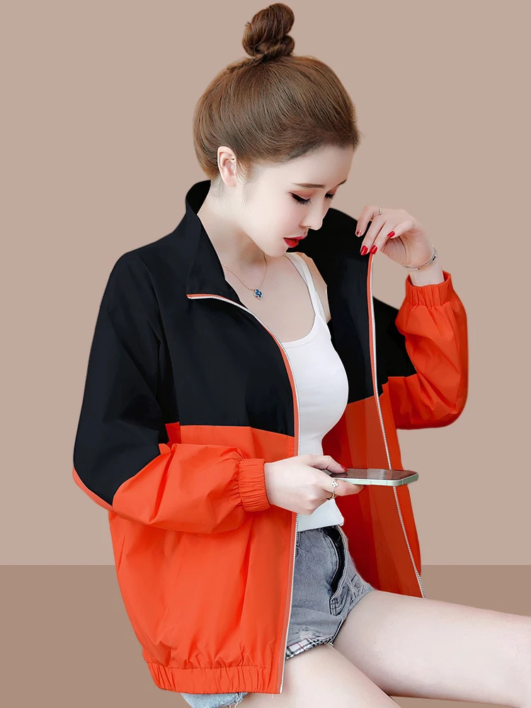 2026 Summer New Women's Outdoor Casual Sportswear Sun Protection Outerwear Thin Jacket Loose Fit Long Sleeve Zipper Closure