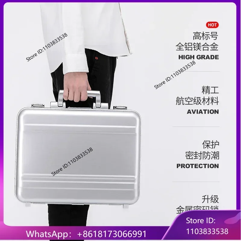 Aluminum magnesium alloy portable business document box, computer box, document box, instrument and equipment