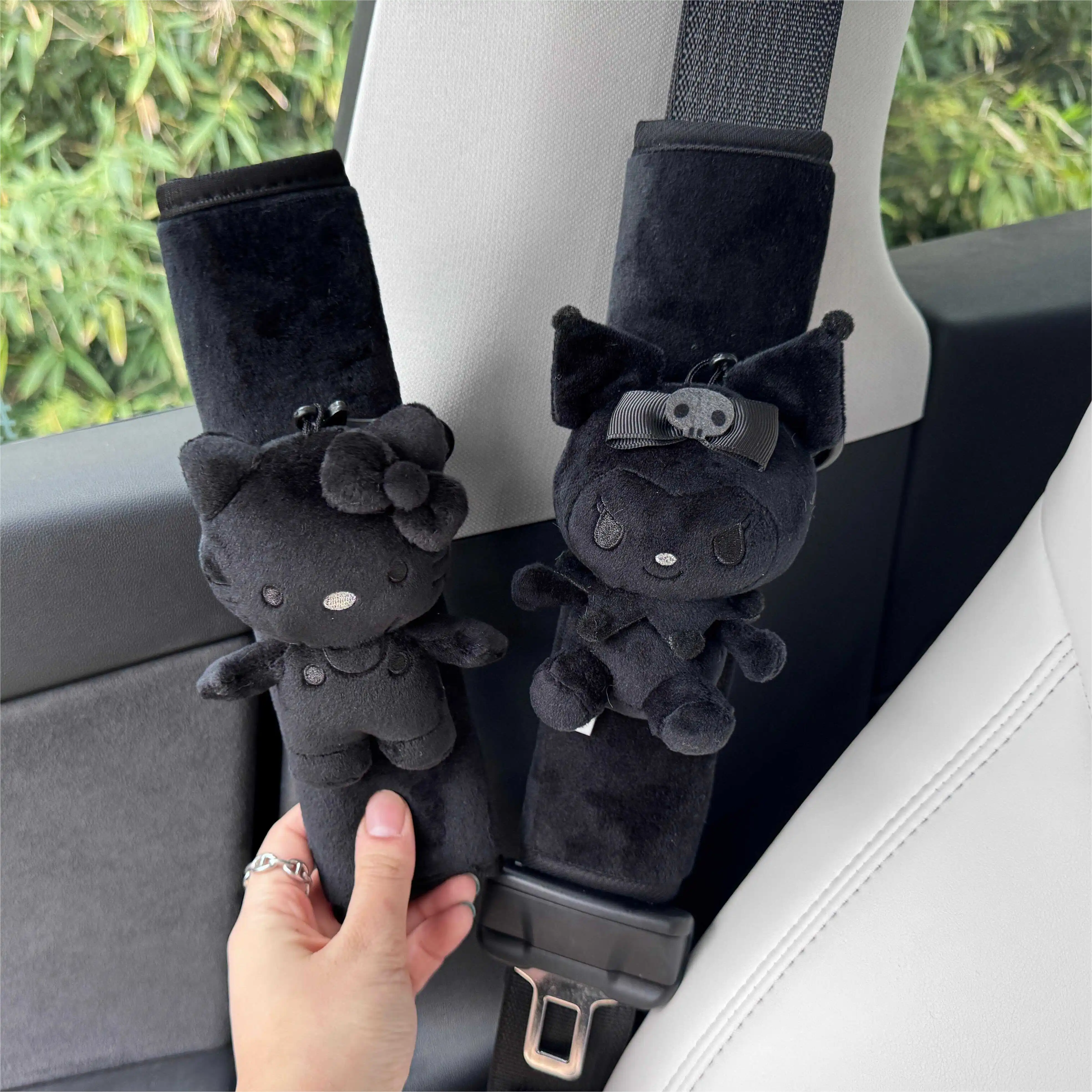 

Black Hello Kitty Seat Belt Covers Car Accessories Coche Car Shoulder Pad Seat Belt For Adults Youth Kids Accessories Interior