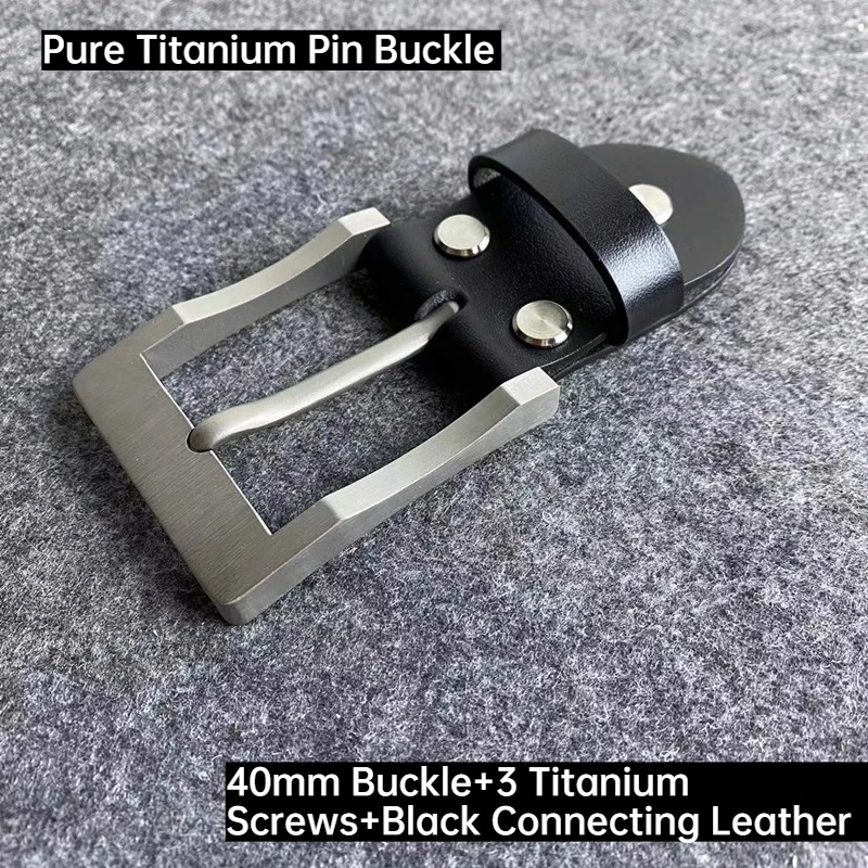 1Pcs Pure Titanium Belt Buckle Thick Pin Buckle for Men 35/40mm Jeans Clothing Suit Leather Belt Clasp Head with Screw Accessory