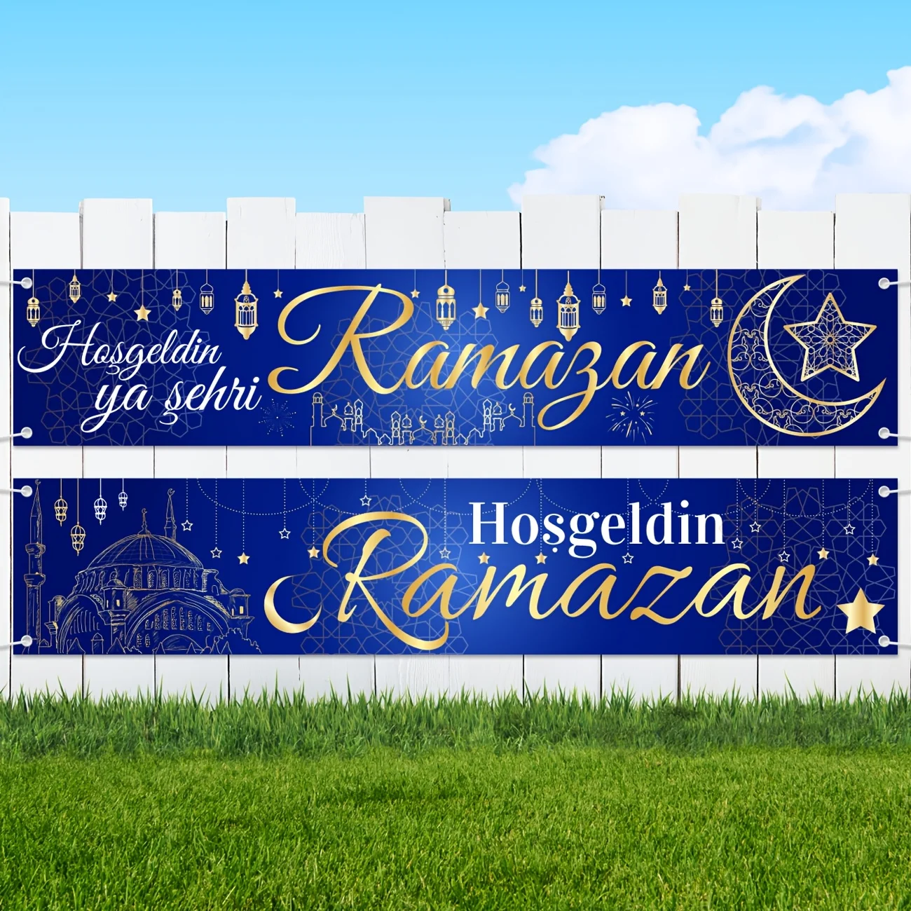 زينة عيد رمضان Hoşgedin Ramazan لافتة خارجية Hosgeldin ya Sehri Ramazan خلفية رمضان مبارك للمسلمين