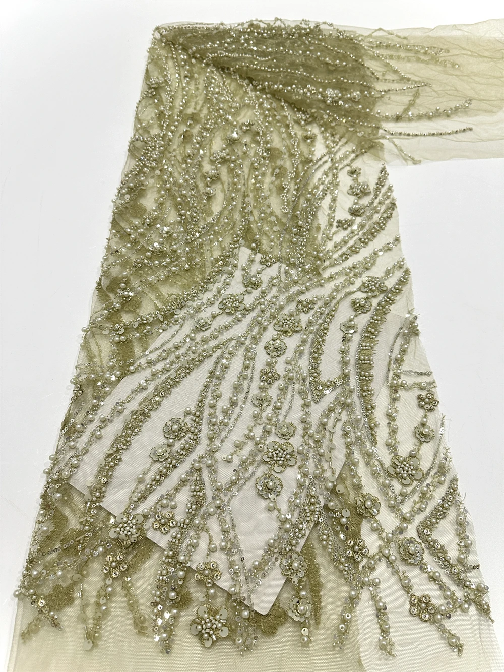 

Высокое качество, африканская французская кружевная ткань ручной работы с бисером, 2025 г., шитье, вышивка блестками, нигерийская кружевная ткань для женщин, свадьба