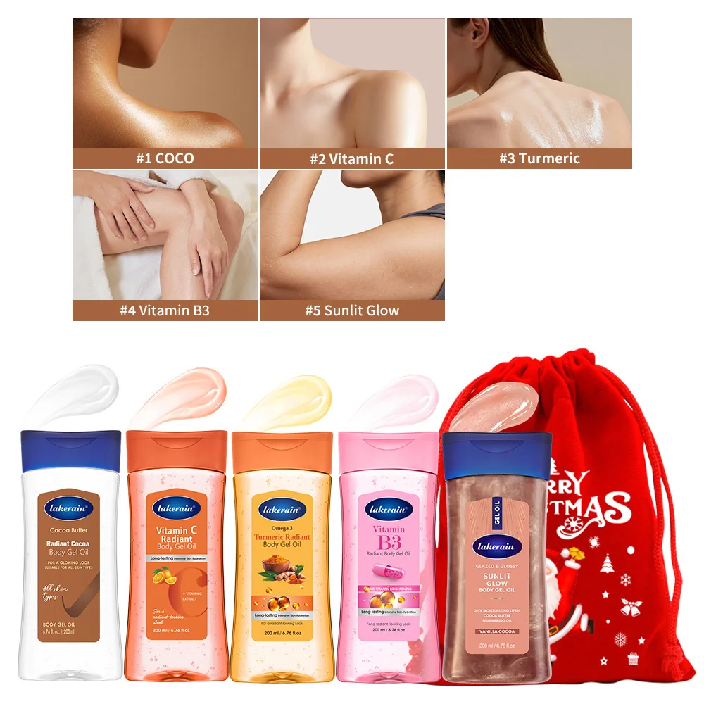 Body Gel Oil Cocoa Vit C Turmeric B3 Sunlit Glow Hydrating Radiant Nourishing Moisturizing Skin Shimmer Body Oil Christmas Gift