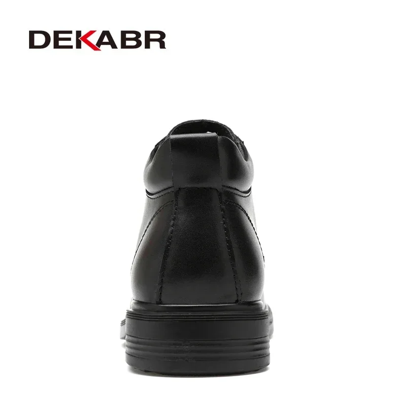 DEKABR Size 35~50 Warm Heighten Boots Genuine Leather Men Boots High Quality Autumn Snow Boots Men Waterproof Soft Ankle Shoes