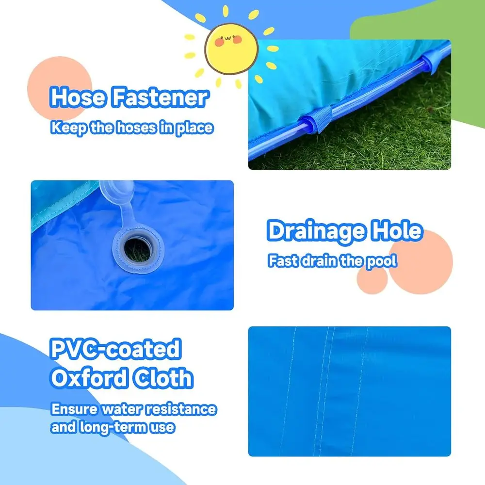 Dmuchane zjeżdżalnie wodne, dmuchane zamki do skakania dla dzieci z długimi zjeżdżalniami, ścianą do wspinaczki i dużym basenem, wodne karabiny i węże.