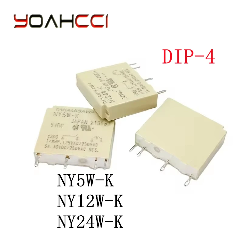 5-10PCS/Lot NY24W-K 、NY12W-K 、NY5W-K DIP-4 New Original Power Relay SPST-NO NY-5W-K 、NY-12W-K 、NY-24W-K