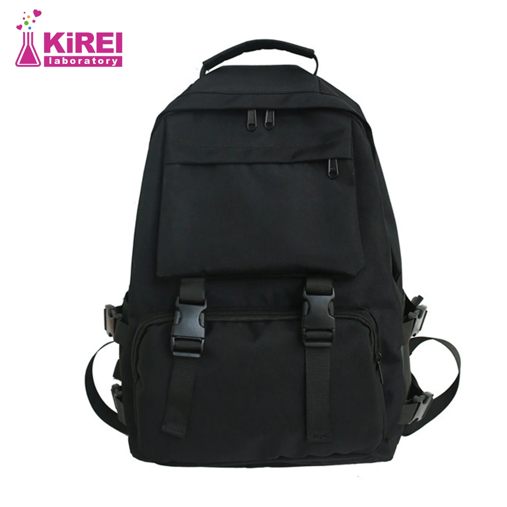 Large Capacity Solid Color Tooling Bag Multi-Pocket College Style Backpack Men's And Women's Same Style Fashion Single Product