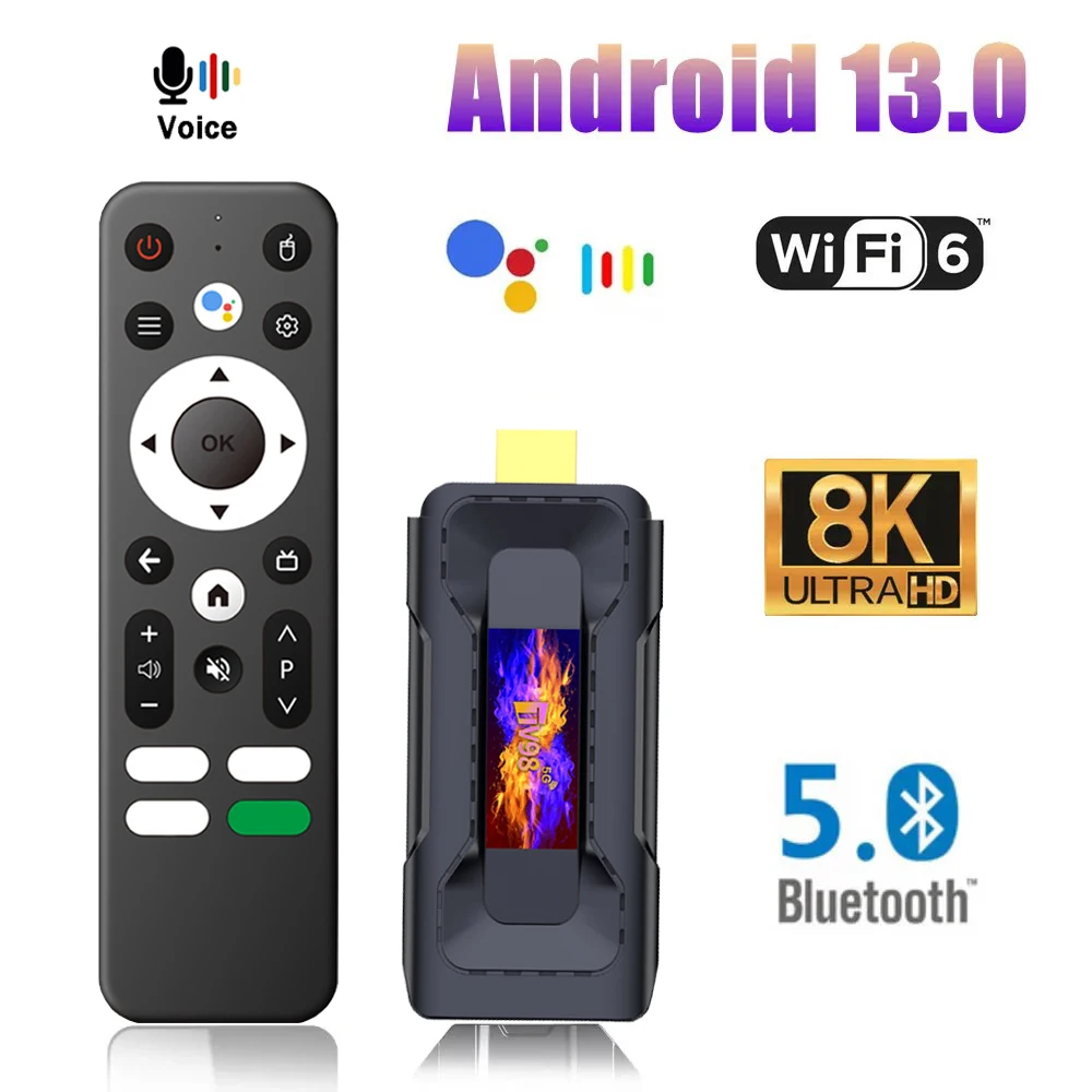 

TV98 RK3528 Stick PK X88 TV Stick Android 13 Rockchip RK3528 Quad Core 4G 32G 8K Video 4K 60fps Wifi6 BT5.0 Voice Smart Tv Box