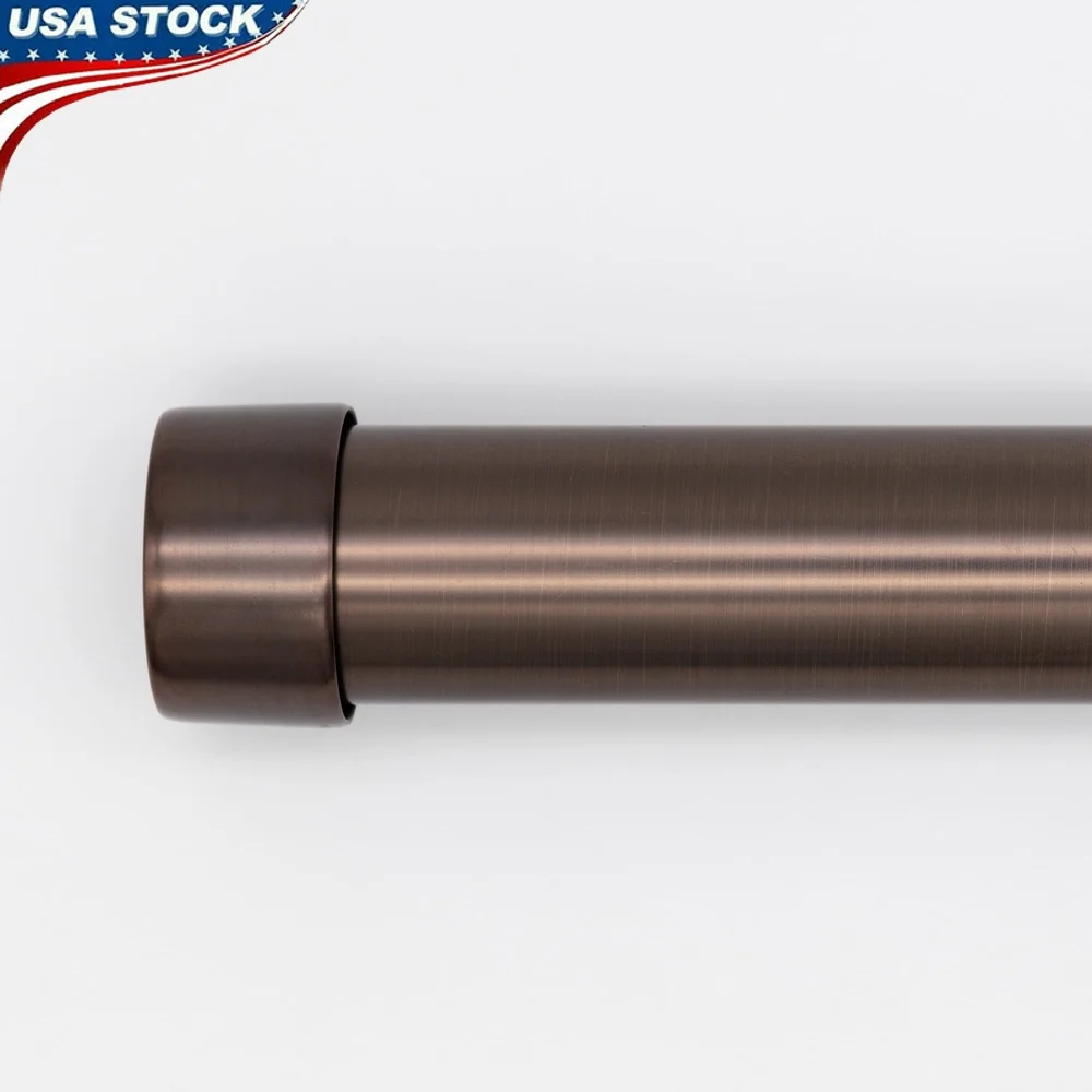 

1 Inch Oil Rubbed Bronze Curtain Rod Set 42 to 120 Inch Adjustable Metal Rod with Decorative Finials and Mounting Hardware