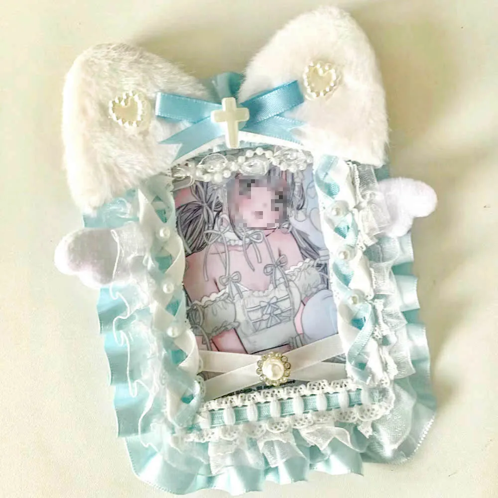 Photocard Toploader 3‘’ Purple Ribbon Cute Cards Sleeve Anime Cards Holder K-Pop Idol Photo Display Handmade Girl Film Gift