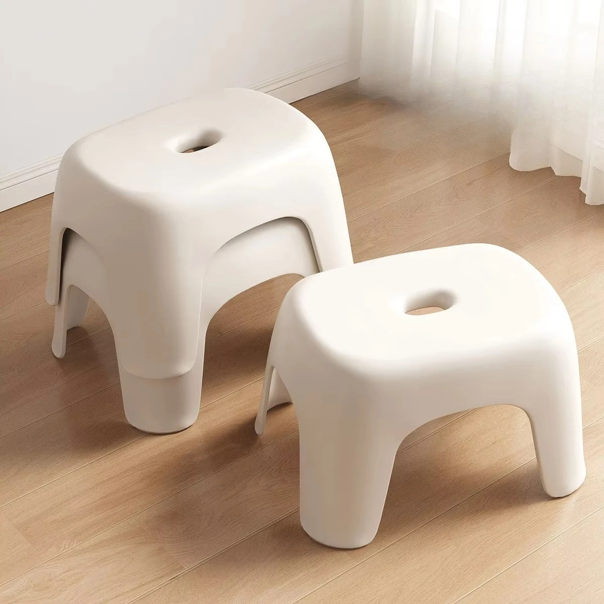 & Small Household Plastic Modern Low Stool Non-slip Sturdy Durable Stackable Suitable for Living Room Bathroom Children's Bath