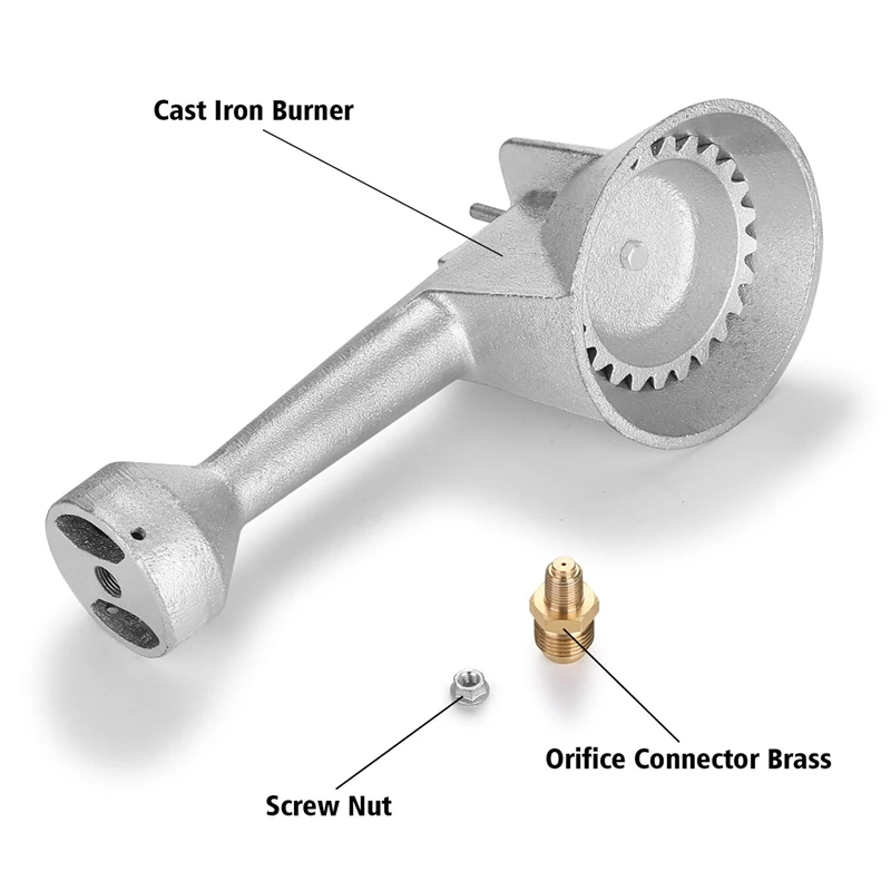 High Pressure Propane Cast-Iron Round Burner Head, Propane Burner Head With Orifice Brass Fitting