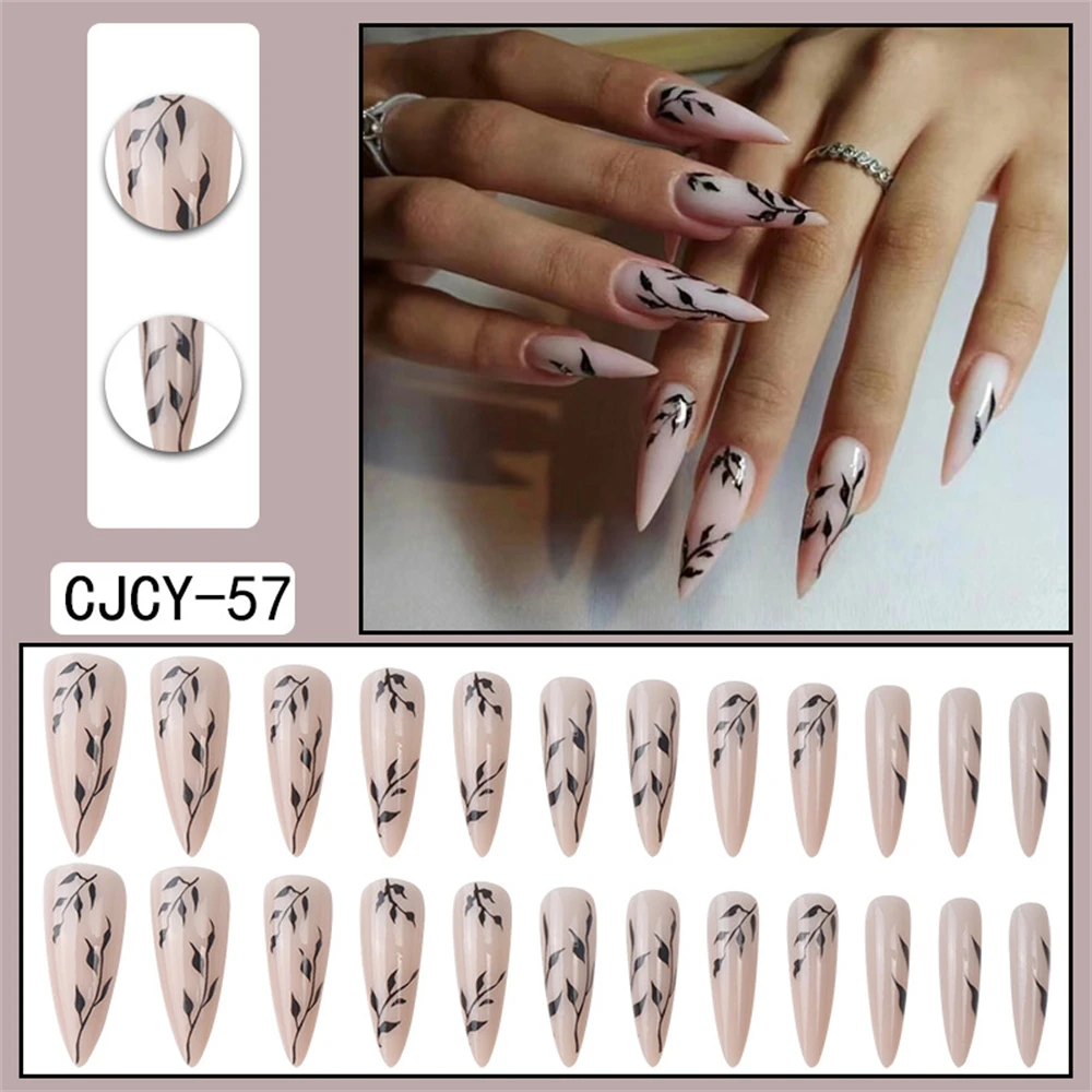 1~4SETS False Nails Manicure /box Nail Art With Design Nail Tools Long Ballet Fake Nails Frost Matte Fake Nail Long