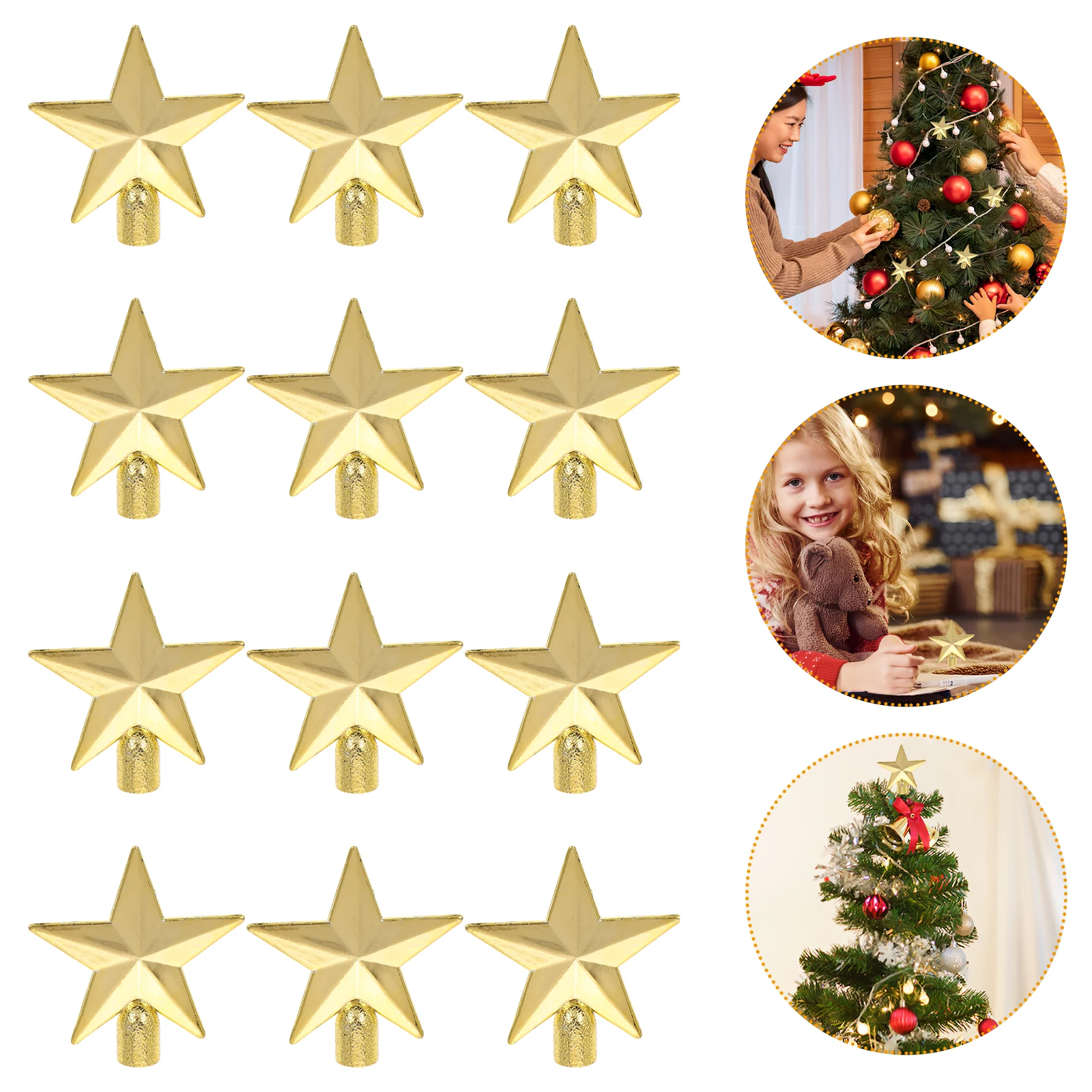 

20 Pcs Christmas Tree Star Topper Toppers Stars Decoration Decorations Ornaments
