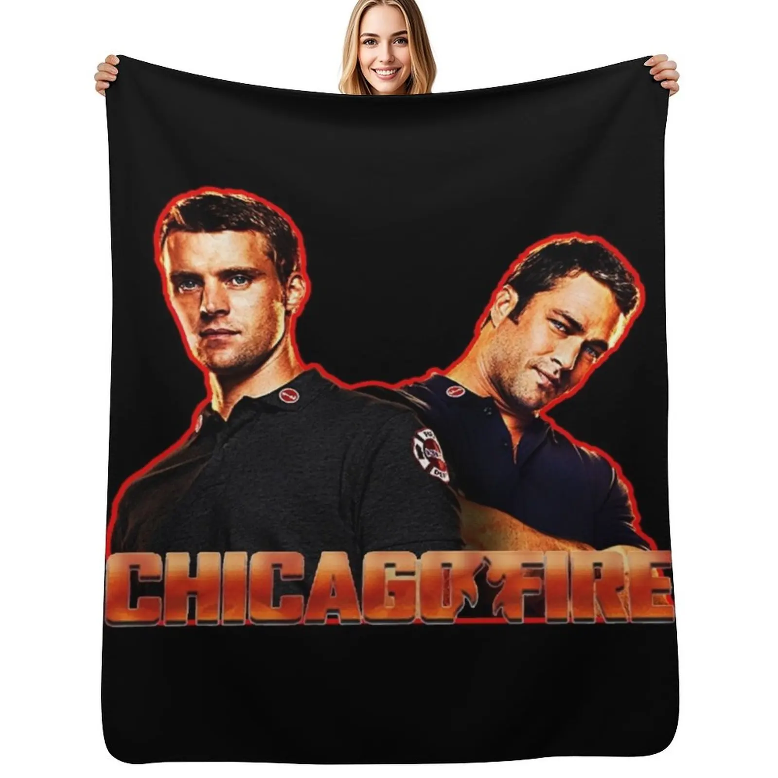 chicago fire-matthew casey and kelly severide Throw Blanket Vintage Cute Plaid halloween Quilt anime Luxury Thicken Blankets