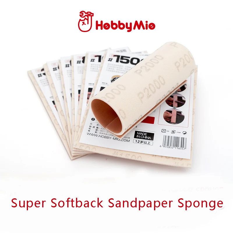 Hobby Mio Super Softback Sandpaper Sponge Specification: 12.5 * 16cm Water Wash Dry Wet Dual Use Diorama Model Kit Modeling DIY