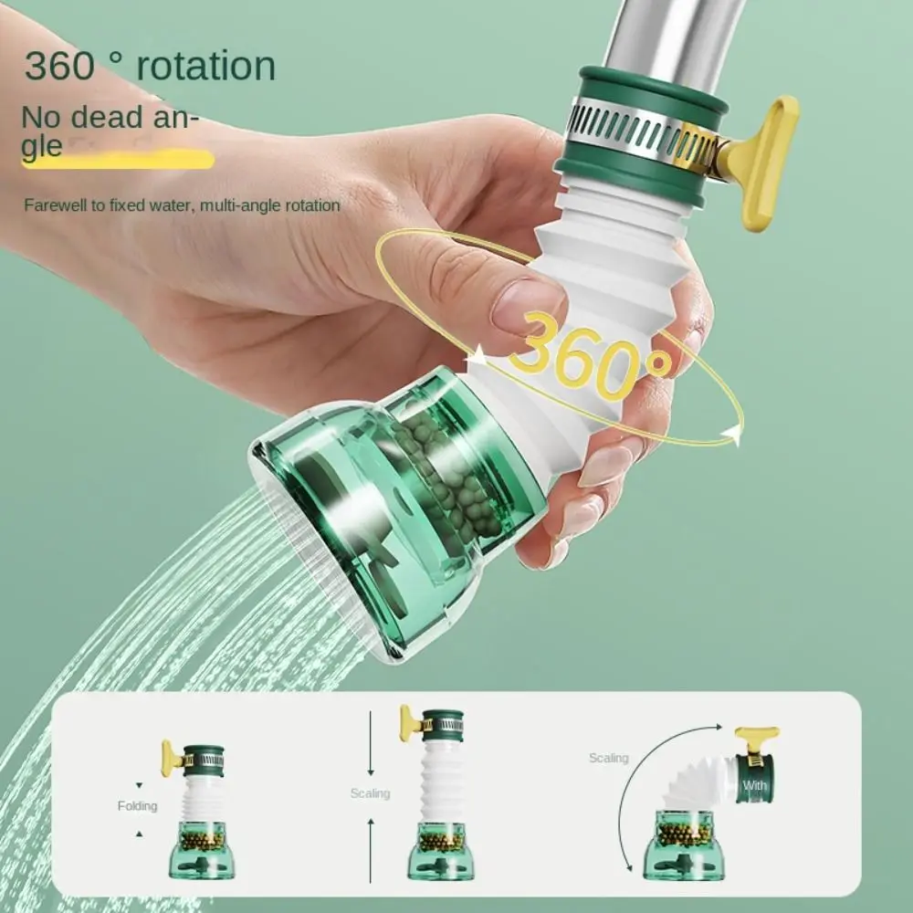 Universal 360 Degree Water Filter Tap Head Splash-proof Saving Water Faucet Filter Retractable Rotatable Tap Purifier Bathroom