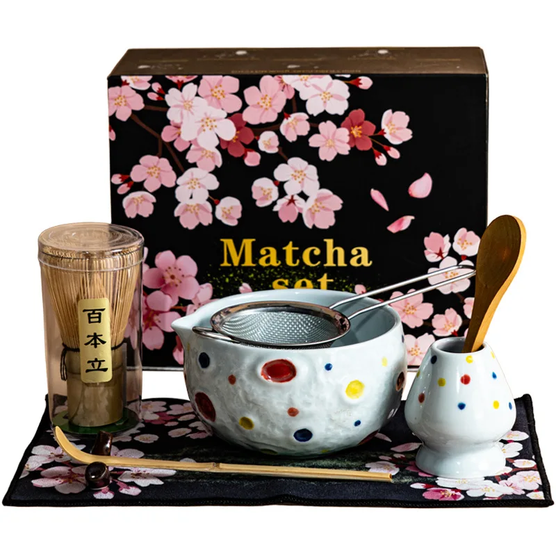

Ceramic Matcha Tea Set, Traditional Whisk Stand & Scoop, Complete Song Dynasty Tea Tools for Whisking Matcha