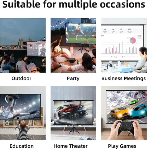VEIDADZ प्रोजेक्टर स्क्रीन स्टैंड के साथ फोल्डेबल सफ़ेद, झुर्री रहित 60-120 इंच 16:9 स्क्रीन बैग के साथ होम थिएटर इनडोर आउटडोर के लिए 10 best sales पोर्टेबल प्रोजेक्टर स्क्रीन - №8